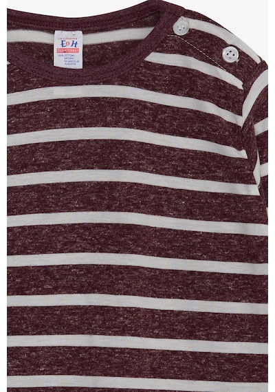 Breeze Erkek Bebek Uzun Kollu Tişört Çizgili 9 Ay-3 Yaş, Mürdüm