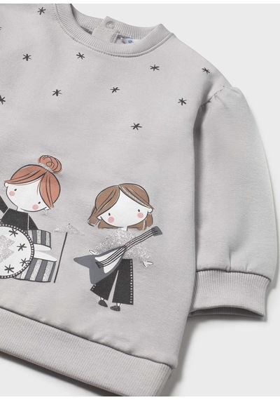 Kız Bebek Baskılı Elbise 2921 Gri