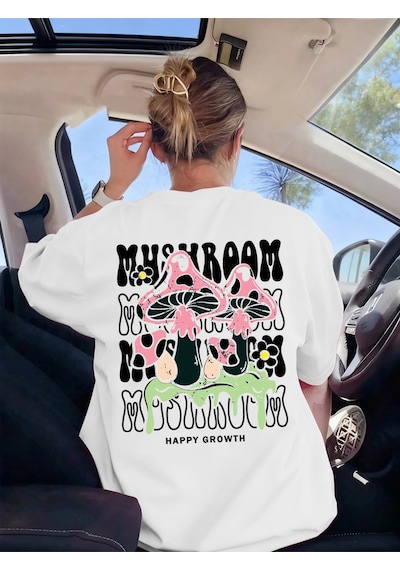 Noıssey Urban Pop Graphic Kadın Tişört Koleksiyonukod 5543 Beyaz
