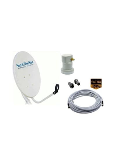 70cm Çanak Anten Set Çanak Anten - Tekli Lnb, 10 Metre Kablo