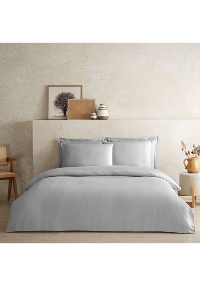 Linens X Tencel Lyocell 2'li Volanlı Yastık Kılıfı Seti Gri Gri