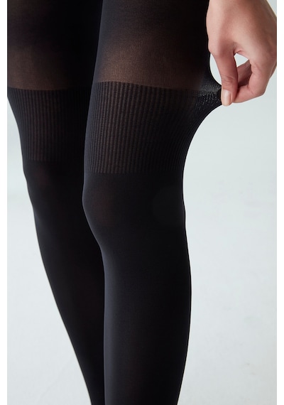 Kadın Over Knee Külotlu Çorap Siyah