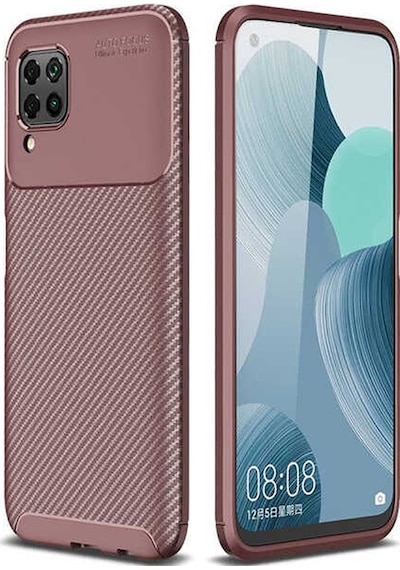 Huawei P40 Lite Kılıf Kamera Çıkıntılı Karbon Fiber Dokulu Renk Atmaz Kapak Negro