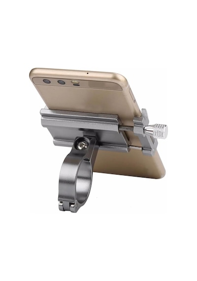 Valkyrie X-81g Metal Motorsiklet Bisiklet Cep Telefonu Tutucu - Alüminyum Alaşım Darbeye Dayanıklı Paslanmaz - 360 Derece Evrensel Gümüş
