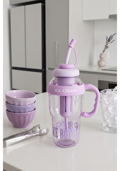 Ice Bottle Pipetli Suluk Matara 1300 Ml Mor