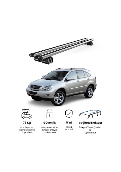 Pençe Lexus Rx 350/450 2009-2015 Uyumlu Gri Ara Atkı Port Bagaj Tavan Barı