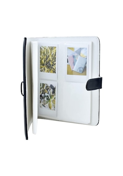 Siyah Deri Tasarım Instax Polakart Mini Fotoğraf Albümü - 96 Lı Cep Kapasitesi