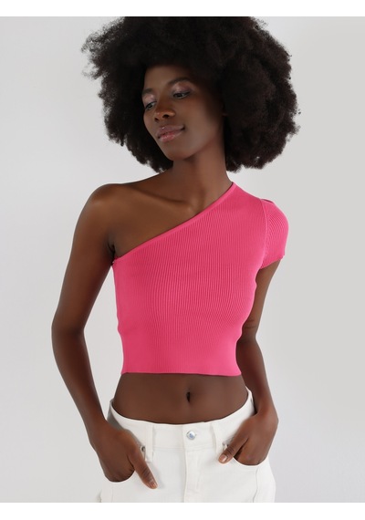 Colin's Slim Fit Strappy Crop Pembe Kadın Kısa Kol Tişört CL1064263_Q1.V1_PFS