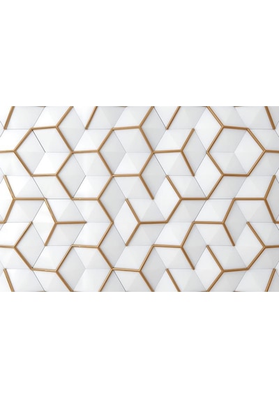 3 Boyutlu Geometrik Desenli Duvar Kağıdı (415203139)