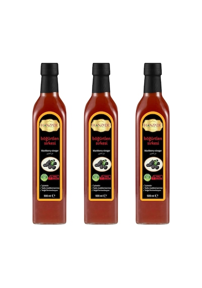 Hanzade Bitkisel Böğürtlen Sirkesi 3 x 500 ML