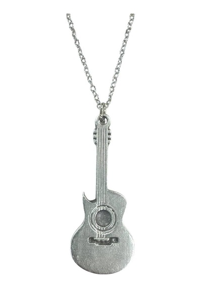 Metal Gitar Tasarımlı Rock Müzik Temalı Kolye Unisex - 60 Cm Zincir Çok renkli