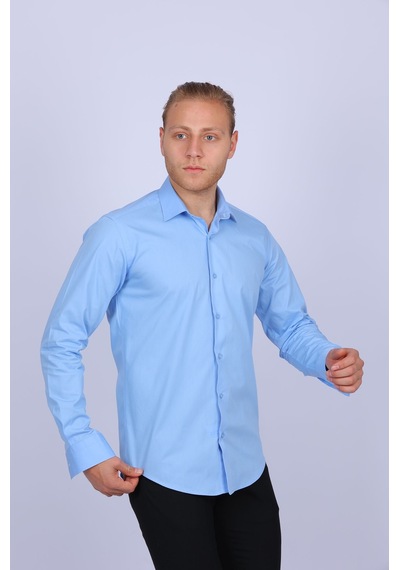 Tousus Slim Fit Mavi Erkek Gömlek Slm-5073-tss