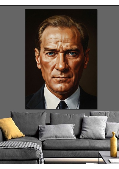 Ahşap Tablo Atatürk Mavi Göz Portresi