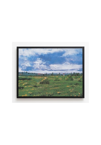 Van Gogh Van Gogh Buğday Tarlaları Ve Ekin Yığınları Çerçevesiz Poster 21x30 Cm A4 Tablo Van Gogh