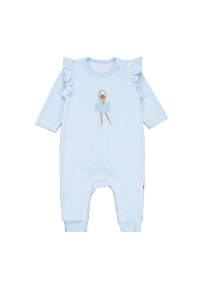 Civil Baby Balerin Nakışlı 6-18 Ay Tulum - Mavi Açık Mavi