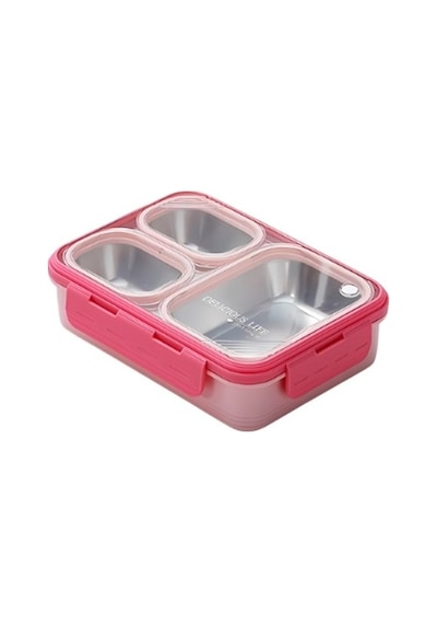 Akıllıelma-laxson Beslenme Kabı Çelik İthal Delicious Pembe 97097 0977 Pembe