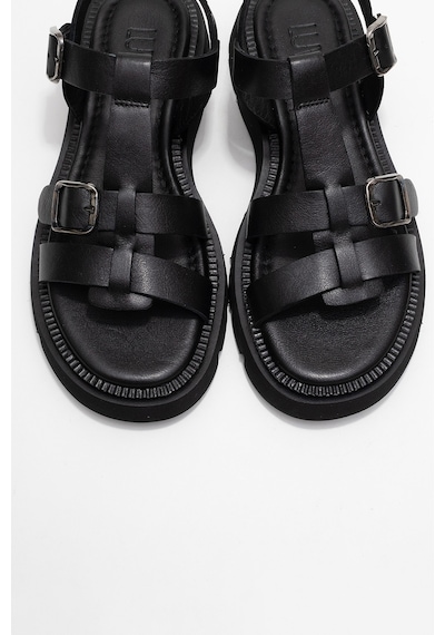 Luvishoes Melvın Siyah Hakiki Deri Kadın Sandalet Siyah
