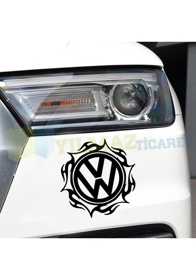 Volkswagen Logo Ateş Oto Sticker Tampon Kaput Yapıştırma Etiket