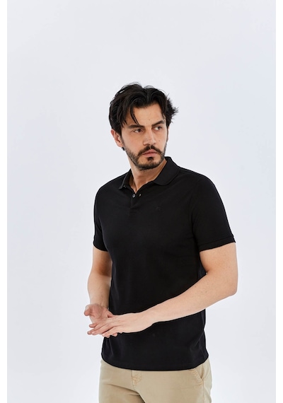 Süvari Slim Siyah Erkek Polo Yaka T-shirt Ts1014000474
