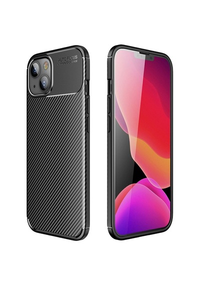 Smcaseİphone Uyumlu 13 Kılıf Negro Karbon Silikon Nano Ekran Koruyucu Siyah