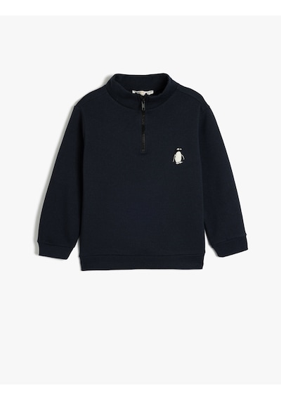 Koton Dik Yaka Yarım Fermuarlı Oversize Sweatshirt Uzun Kollu İşleme Detaylı Lacivert 5wkb10551tk Lacivert Koton Dik Yaka Yarım Fermuarlı Oversize Sweatshirt Uzun Kollu İşleme Detaylı Lacivert 5wkb10551tk Lacivert