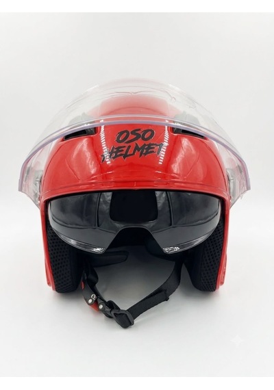 Oso Helmet Yarım Kask Gözlüklü Kırmızı - Xl Beden