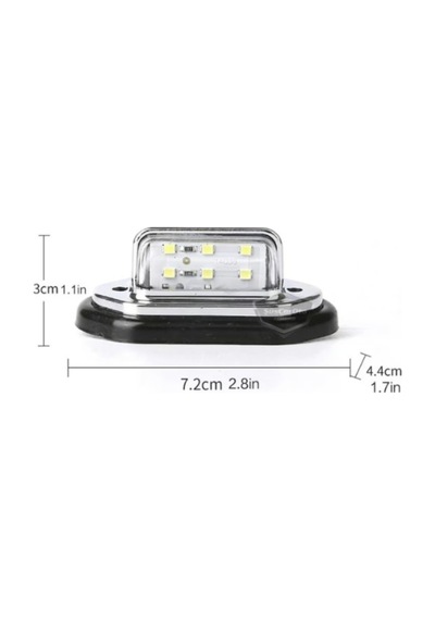Ahmet Otomotiv Üniversal Plaka Lambası 6 Led Güçlü Işık Su Geçirmez Krom Plaka Işığı Oto Aydınlatma 12/24v 2 Adet