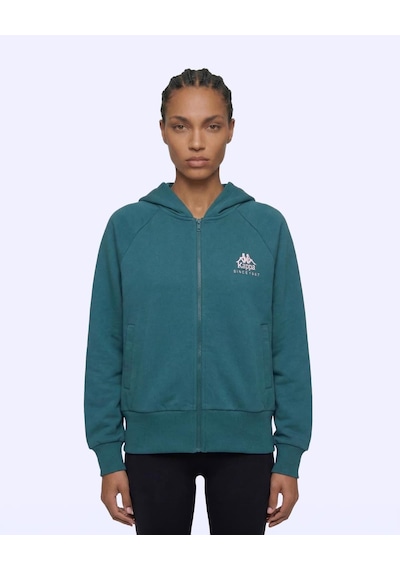 Kappa Milas Full Zip Kadın Yeşil Regular Fermuarlı Eşofman Üstü