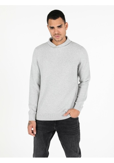 Colin's Regular Fit Sal Yaka Erkek Gri Kazak CL1051638_Q1.V2_GRA