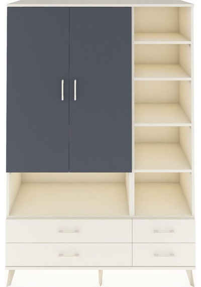 Hyperion Dolap 10 Raflı 4 Çekmeceli 2 Kapaklı 132x44x195 Aytaşı-antrasit/aytaşı Antrasıt/aytası Hyperion Dolap 10 Raflı 4 Çekmeceli 2 Kapaklı 132x44x195 Aytaşı-antrasit/aytaşı Antrasıt/aytası