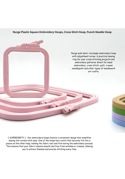 5 Parça Set Plastik Kare Nakış Çember Ve Zımba İğnesi, Çapraz Dikiş Çemberleri, Zımba İğne Halkası, Kendin Yap El İşi Dikiş, Abs Plastik Nakış Çemberleri Pembe 5 Parça Set Plastik Kare Nakış Çember Ve Zımba İğnesi, Çapraz Dikiş Çemberleri, Zımba İğne Halkası, Kendin Yap El İşi Dikiş, Abs Plastik Nakış Çemberleri Pembe