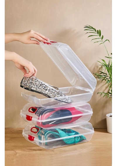 1 Adet Kadın Ayakkabı Saklama Kutusu, Ayakkabı Koruma Kutusu, Şeffaf Ayakkabı Saklama Kutusu Plastik Diğer