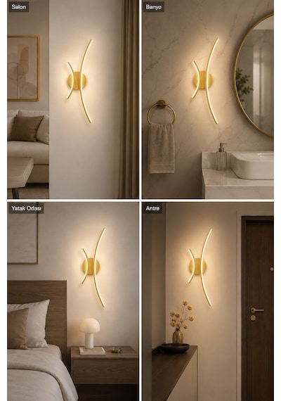 Yumi Modern Led Duvar Apliği Günışığı Eskitme