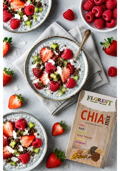 Chia Mix Karışımlı Bitkisel Toz 200 Gr Chia Yulaf Ruşeym Keten Tohumu Zencefil Tarçın - 890439636