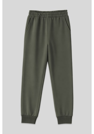 Tommy Life Haki Yüksek Bel Jogger Rahat Form Manşetli Kadın Eşofman Alt - 94561 Haki