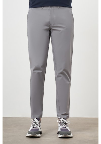 Morven Erkek Gri Yazlık Pamuk Yan Cep Dynamic Fit Chino Pantolon Gri