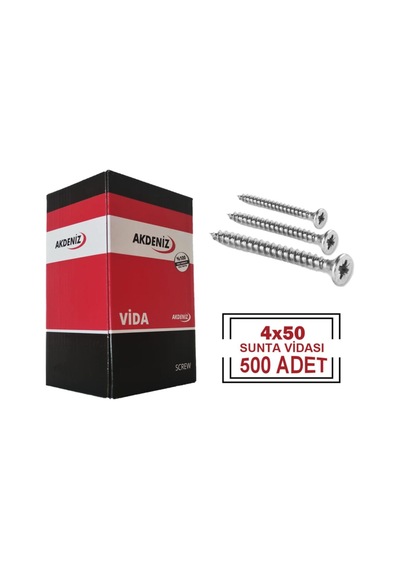 Akdeniz 4x50 Sunta Vidası 500 Adet