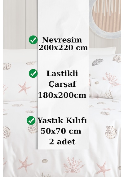 Çift Kişilik Lastikli Çarşaflı Nevresim Takımı Renkli Çok Renkli