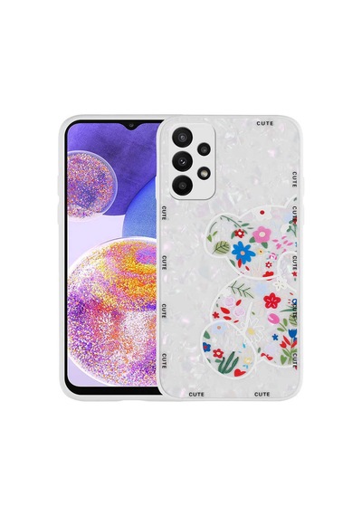 Zore Samsung Galaxy Uyumlu A33 5g Kılıf Desenli Sert Silikon Nvth Mumila Kapak - White Bear