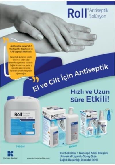 Roll Antiseptik El Ve Cilt Antiseptiği Dezenfektanı 4 x 1 L