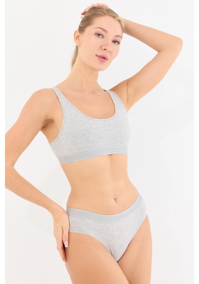 Naphor Touch Gri Yüksek Bel Slip Külot