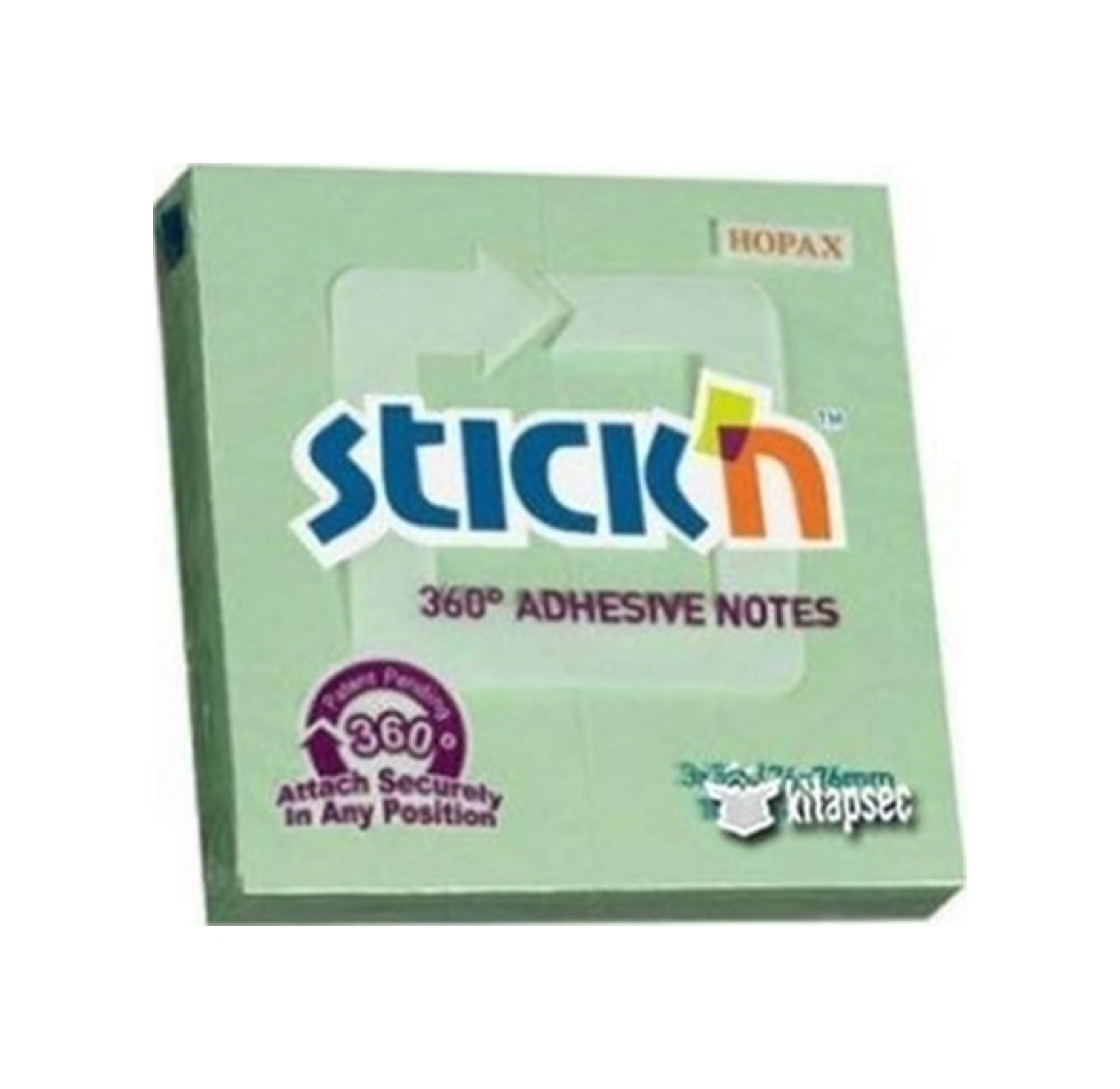 Stickn Yapışkanlı Not Kağıdı 76x76 Pastel Yeşil 100 Yp 12 Li Paket 21150