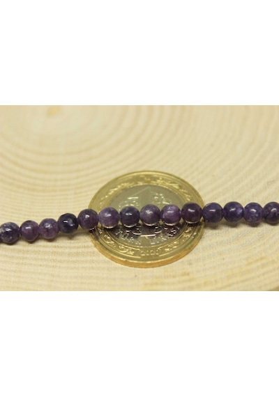 Lepidolit Taşı 4mm/4adet Mor