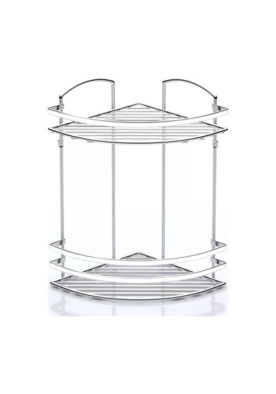 Tekno Tel Lm-008 2 Katlı Köşelik Banyo Rafı Şampuanlık Krom