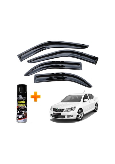 Skoda Octavia A5 Mügen Cam Rüzgarlığı 2005-2012 Arası 4 Lü Takım +500ml Lastik Parlatıcı