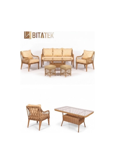 Dora Garden Home Zen 3+1+1 Kahverengi Rattan Bahçe Takımı Kahverengi Siyah Çizgili Dora Garden Home Zen 3+1+1 Kahverengi Rattan Bahçe Takımı Kahverengi Siyah Çizgili