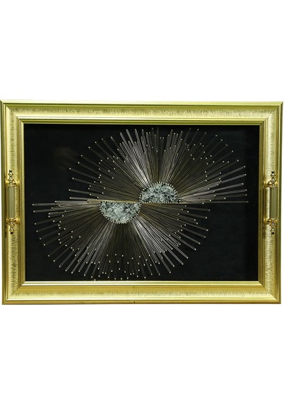 E38 El İşçiliği Filografi Tepsi 48x34 Cm-6377 Çok Renkli