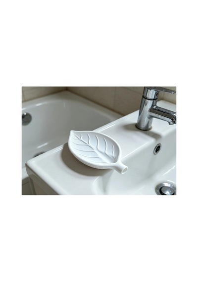 Buççin Online Mağaza Yaprak Model Plastik Sabunluk Su Giderli Banyo Mutfak Sabunluğu 7.5 Cm Beyaz Plastik Beyaz Çok Renkli
