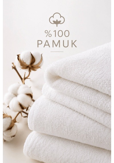 6 Parça Çift Kişilik Aile Bornoz Havlu Seti %100 Pamuk Aurea Collection Beyaz