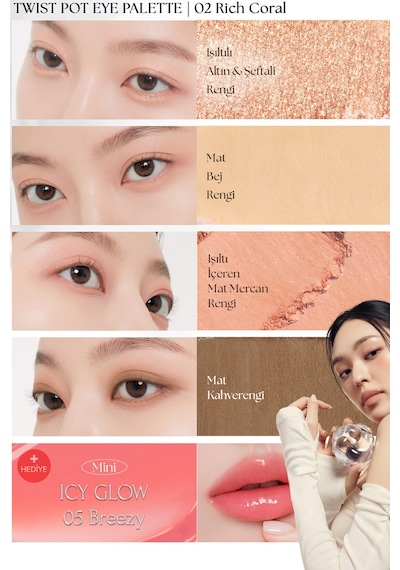 Muzıgae Mansıon Twist Pot Eye Palette 02 Rich Coral